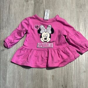 Disney Minnie Mouse Pink Sparkle Kids Top